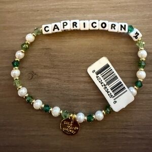 New Little Words Project Capricorn Beaded Bracelet with Green and White Beads ♑️